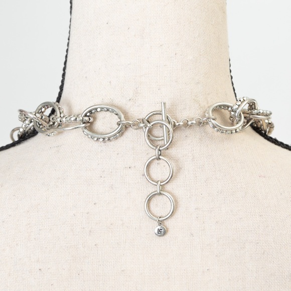 Silver tone longer chain length style necklace toggle closure Lauren Conrad - Picture 3 of 13